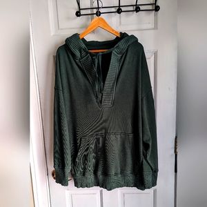 Aerie Henley V-neck Hoodie Sweatshirt